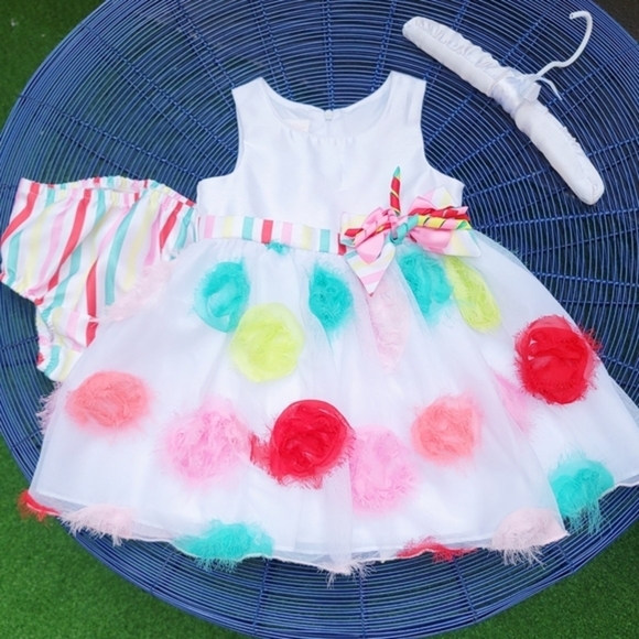 Bonnie Baby White Dress 18M w/ Ribbon Bow & Bloomers | NWOT Princess Layers - Picture 2 of 16